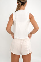 Pleated – Tank Cream